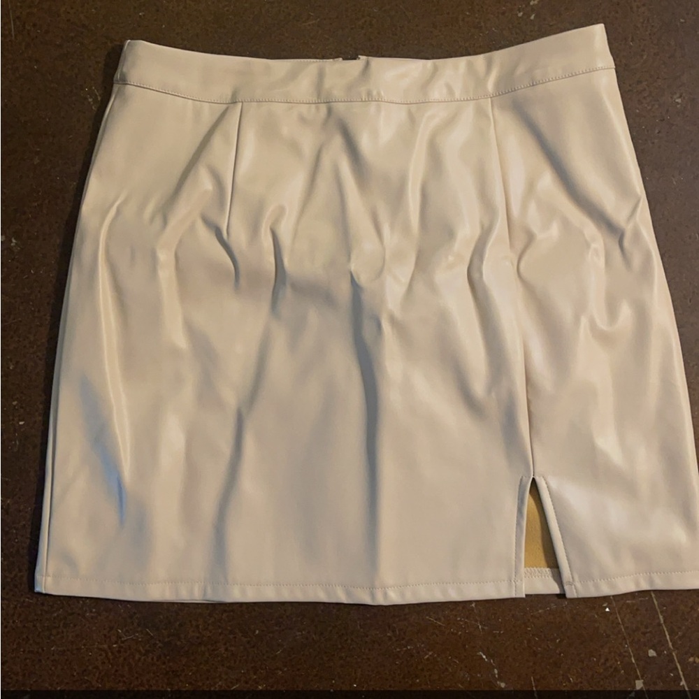 Faux Leather Skirt with side slit